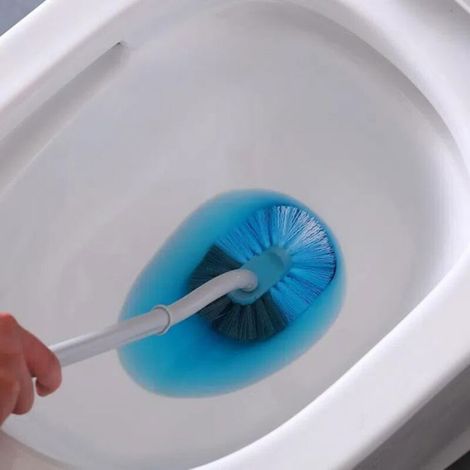 Brosse De Toilette - Design En S - Montage Mural - Nettoyage 360° - Poils En PP - Blanc - 1 Pièce (1/4)