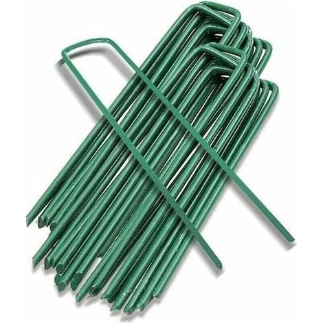 Garden FuturePiquets de Jardin Piquet Fixation Tente Sol Cheville Agrafes Jardinage pour Fixer, XU,Toile Paillage Clôture Barrière Contre Filets Camping Gazon Artificiel,20pièce, Vert, 15x3 - KZQ (1/4)