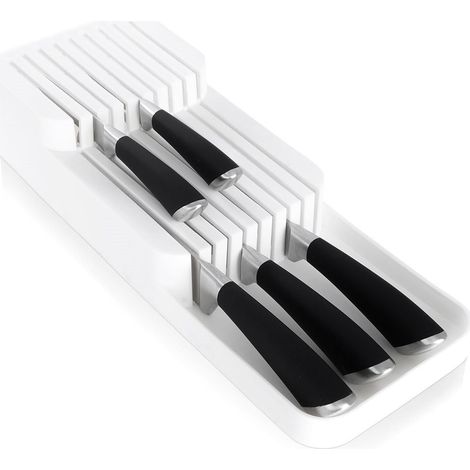 Organizador de cuchillos para caj贸n, blanco, 39 x 14,5 x 7,5 cm (1/5)