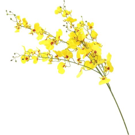 Orchidée Artificielle Dansante Jaune en Soie, Branche Unique, Décoration Créative pour Salon ou Restaurant, Fleur Artificielle Décorative Réaliste (1/5)