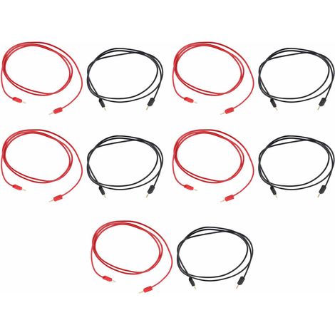 Set aus 5 vergoldeten Bananensteckern mit 2-mm-Buchse, für elektrische und elektronische Projekte. (1/5)