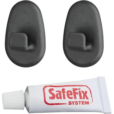 Ganci per bagno in finitura nera Origin Lava completi di colla Safe Fix