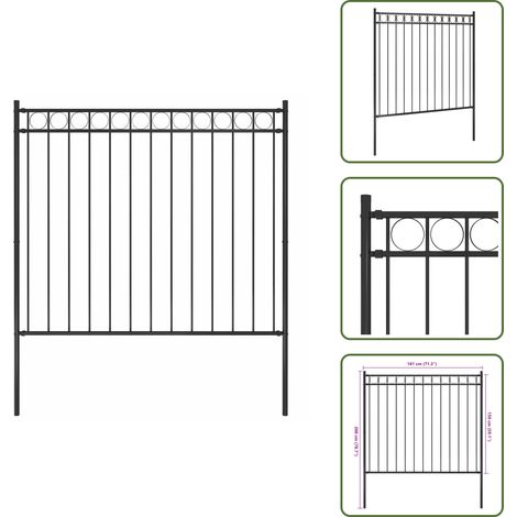 Recinzione per esterni - vidaXL Recinzione da giardino Assen in acciaio 1,7x1,5 m nera - Recinzione per patio