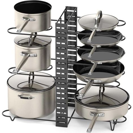 Organisateur de cuisine moderne, en métal noir, étagère réglable pour planches à découper (1/5)