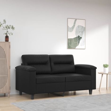Canapé-Sofa à 2 places Noir 120 cm Similicuir 729158 (1/5)
