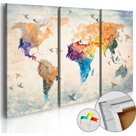 Quadri di sughero - Free as a bird [Cork Map] - 120x80 (1/4)