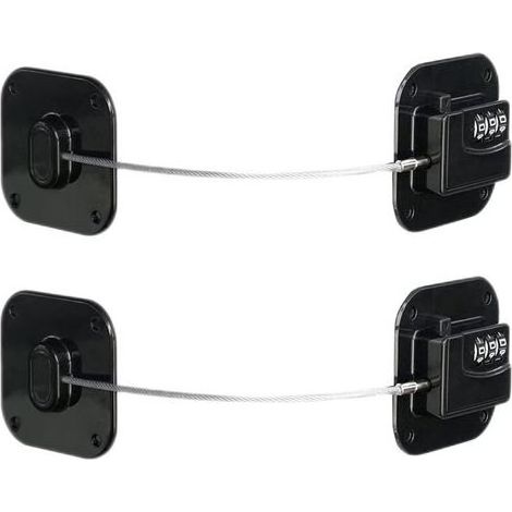 Lntyq 2 pièces - Noir - serrure de réfrigérateur - armoires de verrouillage enfant - fenêtres et réfrigérateurs - serrure de tiroir - serrure bébé - serrures enfants - maison - mini serrure de réfrigé (1/4)