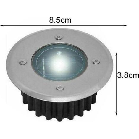 Spots LED Solaires Encastrables - Diamètre 85 mm - Acier Inoxydable - Extérieur - Lot de 6 (1/5)