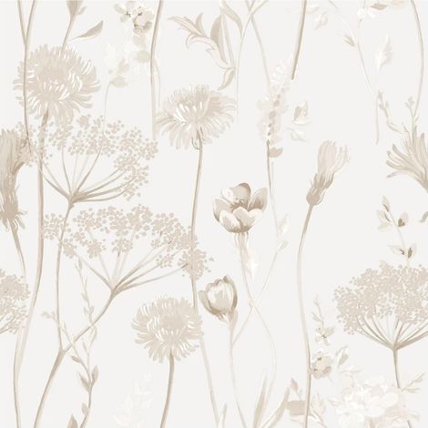 Meadowsweet Floral Wallpaper Soft Cream Neutral Botanical Paste the Paper (1/4)