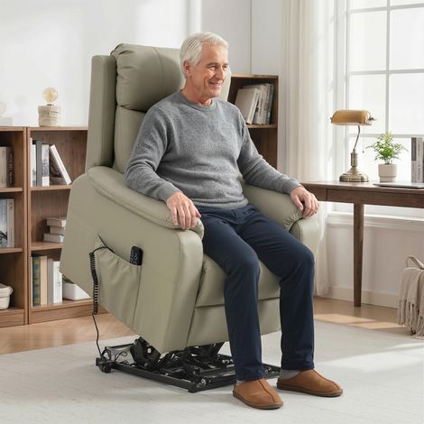 Fauteuil releveur électrique. fauteuil relax électrique. double moteur. dossier inclinable. 87x96x105cm. crème
