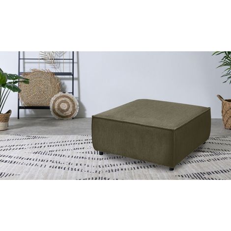 BOBOCHIC - Pouf pour canapé modulable NIHAD tissu velours côtelé Vert clair (1/3)