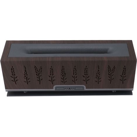 Diffuseur d'arômes à effet flamme avec humidificateur, design flamme 3D, creux, ambiance chaleureuse, pour la maison et le bureau, 100-240 V, finition bois foncé, prise européenne (1/5)