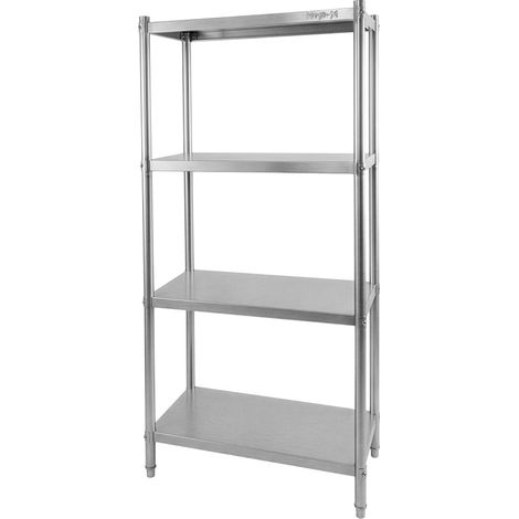 Étagère boulonnée en acier inoxydable à 4 niveaux Mega-M X standard L 80 cm P 40 cm H 180 cm N (1/5)