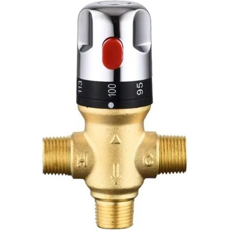 Mitigeur thermostatique réglable en laiton – Contrôle précis de la température – Arrêt automatique en cas d'absence d'eau froide – Installation facile (1/5)