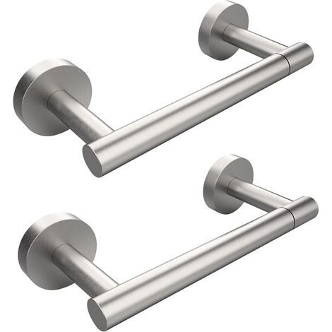 2 Pièces Porte-papier hygiénique en nickel brossé, support mural pivotant à double poteau réglable en acier inoxydable 304 pour salle de bain (1/4)