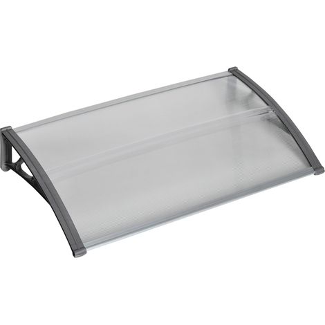 Pensilina Tettoia Moderna 110x60x18 cm in Policarbonato Alluminio e PP Trasparente (1/5)