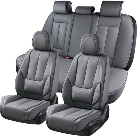Housses de siège de Voiture Avant et arrière 5 pièces Protecteurs de siège Auto en Cuir Nappa imperméables, Ajustement Universel pour la Plupart des camionnettes SUV berlines