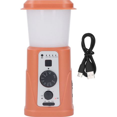 Radio d'urgence multifonction AM/FM/NOAA Toivize – Manivelle – Solaire et USB – 5000 mAh – Lampe torche LED – Alarme SOS – Fonction power bank – Équipement de survie extérieur – Orange (1/5)