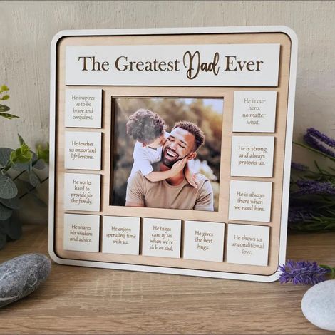 Bilderrahmen aus Holz – Geschenkidee zum Vatertag/Muttertag – Wohnaccessoires aus Holz – Stil A