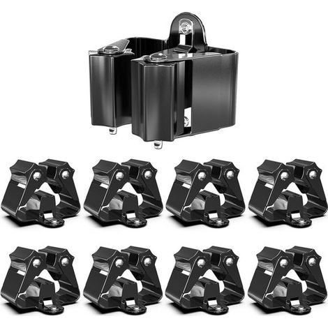 Confezione da 8 supporti da parete per scope da giardino, clip da parete per mocio per attrezzi da foratura, supporto in acciaio per attrezzi da giardino come pale. (1/5)