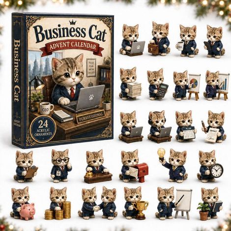 Adventskalender „Katze bei der Arbeit“ 2026 – 2D-Überraschungsbox