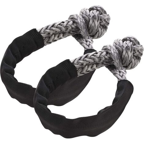 Manille Synthétique Souple,Lot de 2 Attache en Corde avec Manchons de Protection pour la Navigation,VUS,VTT,Camion 4x4,Jeep,Remorquage (1/5)