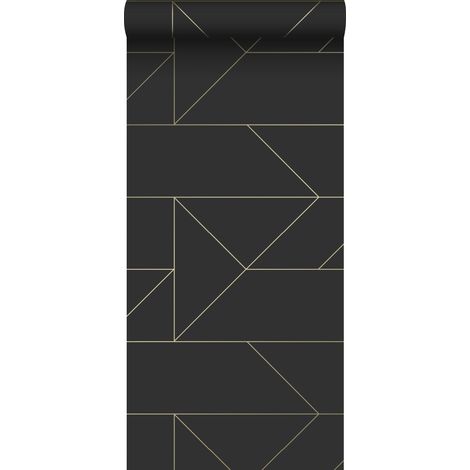 papier peint lignes graphiques noir et or - Origin Wallcoverings (1/5)