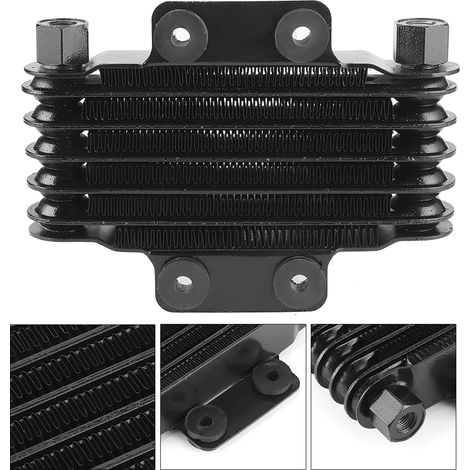 6-reihiger Motorölkühler, schwarze Kühlkomponenten für 125–250 cm³ Motorräder, Dirtbikes und ATVs (1/5)
