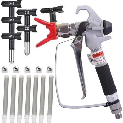 517 Airless-Farbspritzpistole und Sprinkler für alle Airless-Lackiermaschinen, Drehgelenke und Hochdruck 3600 PSI