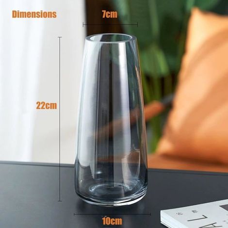 Vase - Verre Épais - Pour Fleurs Fraîches Séchées ou Artificielles - Décoration Intérieure Moderne - 22 cm H - Gris Irisé - Unité (1/5)