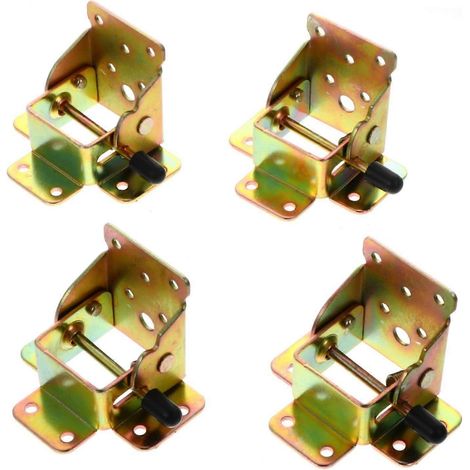 4 charnières autobloquantes pour pieds de table pliants, supports en fer à 90° (1/5)