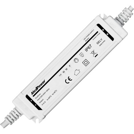 Alimentation à Découpage Étanche Alcapower 12V 40W 3.3A IP67 Transformateur Éclairage LED Professionnel Compact Usage Intérieur Extérieur Robuste