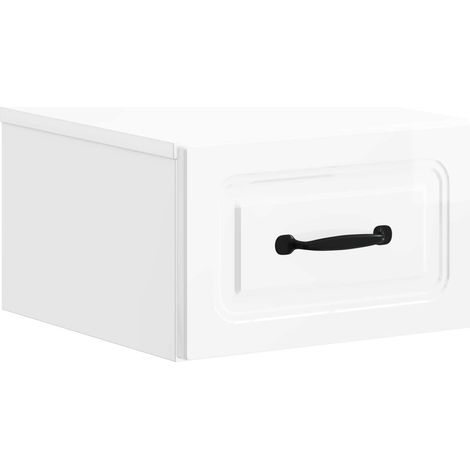 Mesita de Noche de Pared con cajón Brillante 34,5 x 33 x 20 cm vidaXL