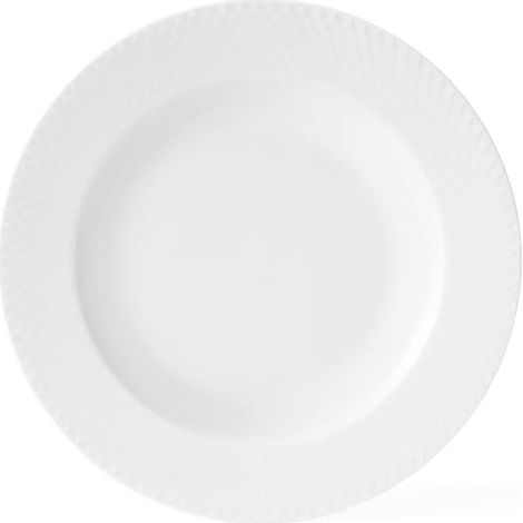 Assiette creuse Ø23 cm Rhombe en porcelaine faite main, blanc (1/5)