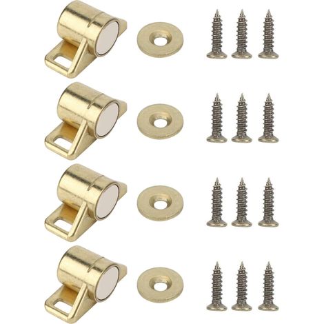 Loqueteau Magnétique, Loquet Aimanté en Alliage de Zinc Bronze Doré avec Fermeture Silencieuse et Sécurisée pour Armoire de Cuisine et Bureau (1/5)