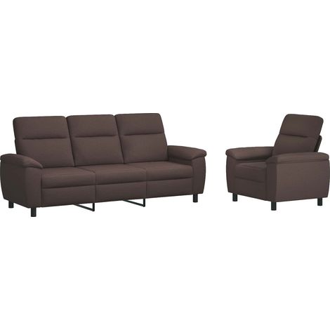 Sofa-Set 2 pcs Dunkelbraun Stoff vidaXL