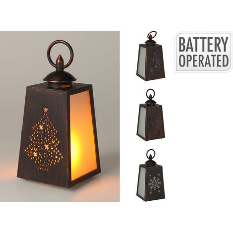 LED-Flammenlaterne, batteriebetrieben, 3 Modelle, 10x19cm. Basics (1/2)