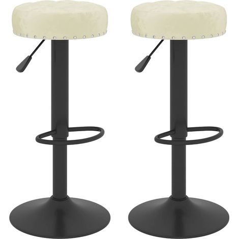 Maison Exclusive - Barhocker 2 Stk. Creme Samt (1/5)