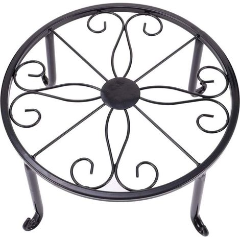 Support de fleur en métal Support de pot de fleur Support de plante Tabouret de fleur Porte-plante noir Étagère à fleurs en fer