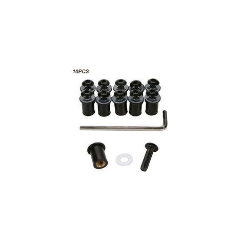 Boulons et Vis du PareBrise de Moto,6x18mm Universel Boulons et Vis du PareBrise de Moto,10 Pièces Vis de PareBrise de Moto,Fixation De PareBrise De Moto,Moto PareBrise Kit Boulons (1/4)