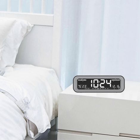 Réveil de bureau numérique avec affichage LCD : température, calendrier et date. (1/4)