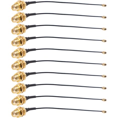Lot de 10 câbles d'extension SMA vers IPX (U.FL) pour antenne, capteur de reconnaissance faciale, 10 cm (1/5)