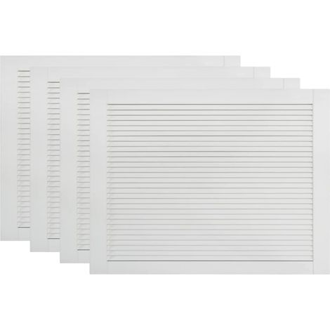Helloshop26 – Lot de 4 portes à persiennes pour placard – Bois de pin massif blanc – Dimensions 39,5 x 59,4 cm – Compatible avec divers accessoires