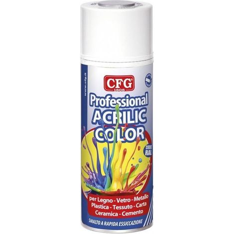 Smalto vernice spray cfg professional, bianco lucido ral 9010, 400 ml, cfg sp9010