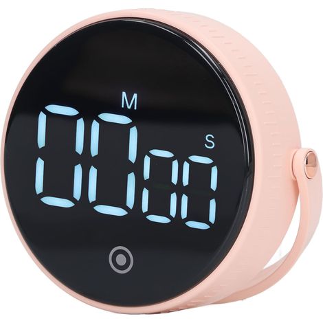 Minuteur de Cuisine Numérique Aimanté Grand Écran LED Rose, Compte à Rebours pour Enfants Classe, Volume Réglable pour Cuisson Fitness (1/5)