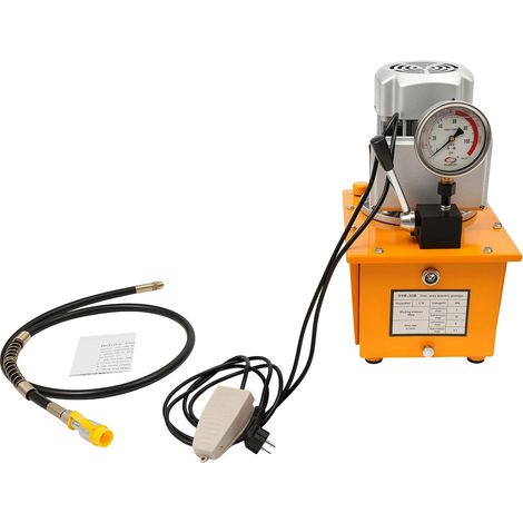 Bomba hidráulica, presión de 700 bar, capacidad de 7 L, color negro y naranja. (1/2)