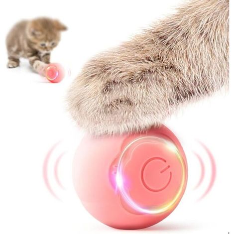 Interaktiver Katzenball, intelligentes Indoor-Katzenspielzeug mit automatischer Rollfunktion, wechselnden LED-Lichtern und 2 Modi