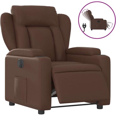 Maison Exclusive - Elektrischer Relaxsessel Braun Kunstleder