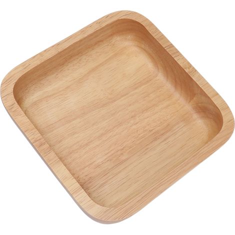 Glatte, dicke und schlichte Holzschale, quadratisch, 21 cm (1/5)