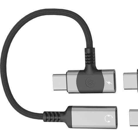 Adaptateur Double USB C Ecouteur Jack Chargeur vers Prise Audio Cable Casque et Connecteur Femelle DAC splitter pour 17 16 15 Pro Max Compatible avec S26 S25 pour (1/5)